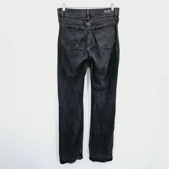 Riders by Lee Classic Fit Straight Leg Jeans 12 L Long Black Faded Cotton Denim - Picture 9 of 10